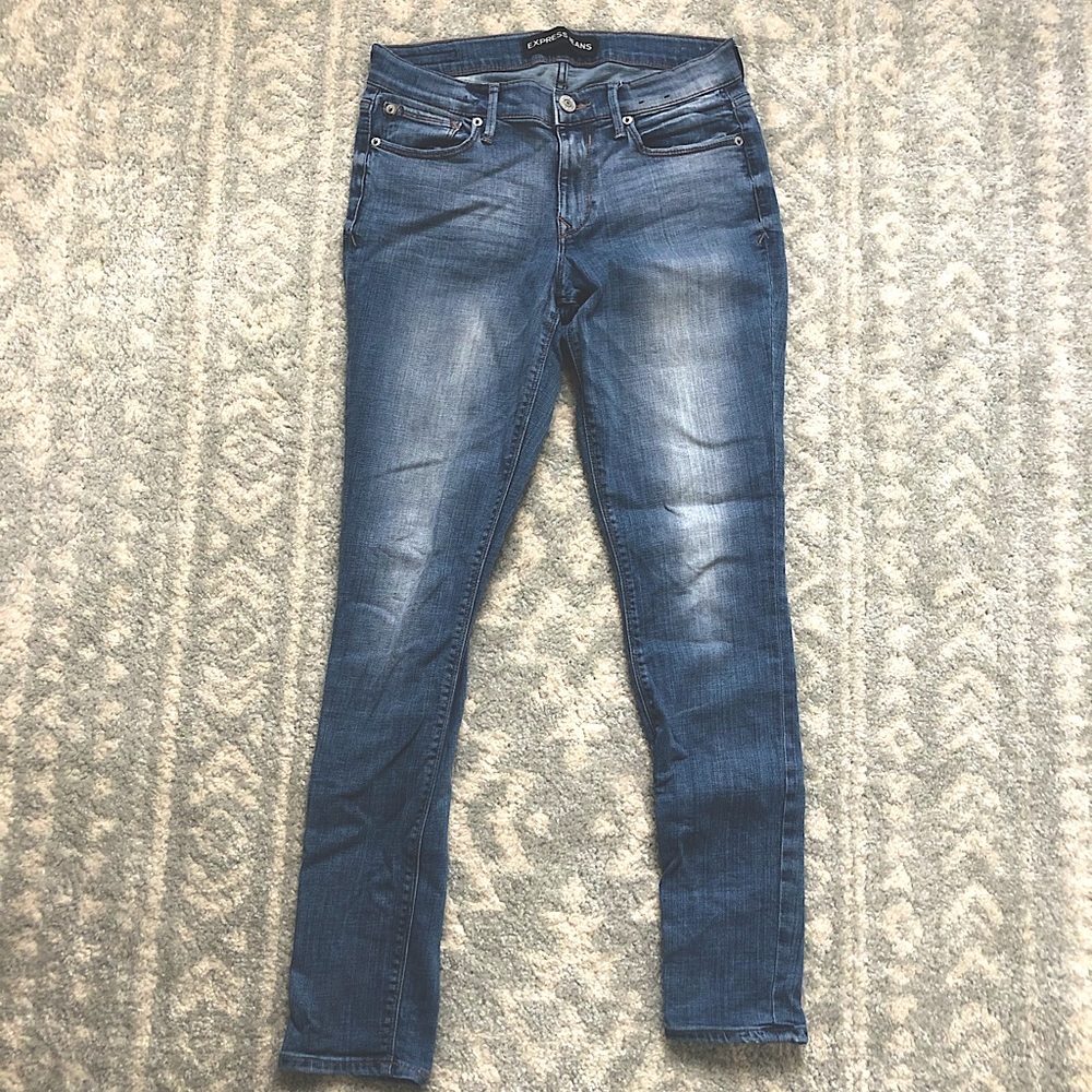 Express legging mid rise washed denim jeans